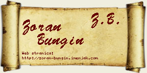 Zoran Bungin vizit kartica